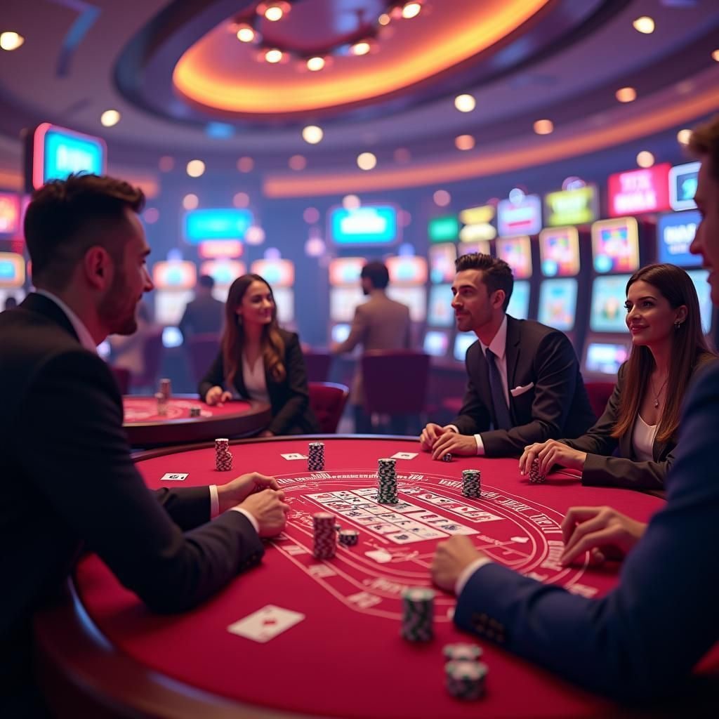 Meja permainan dengan dealer live Tampilan meja No Commission Baccarat di qrisbet78